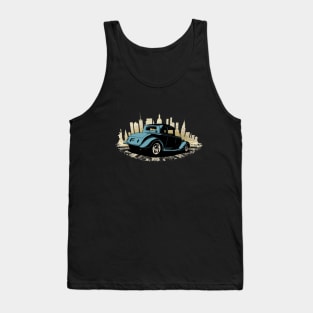 34 Ford with city skyline, blue Tank Top